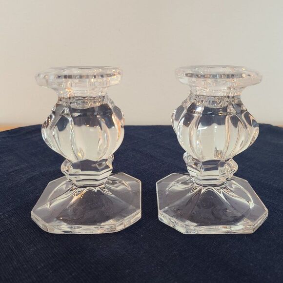 Vintage Gorham Set Full Lead Crystal Candle Stick Holders Made in West Germany - Picture 11 of 15